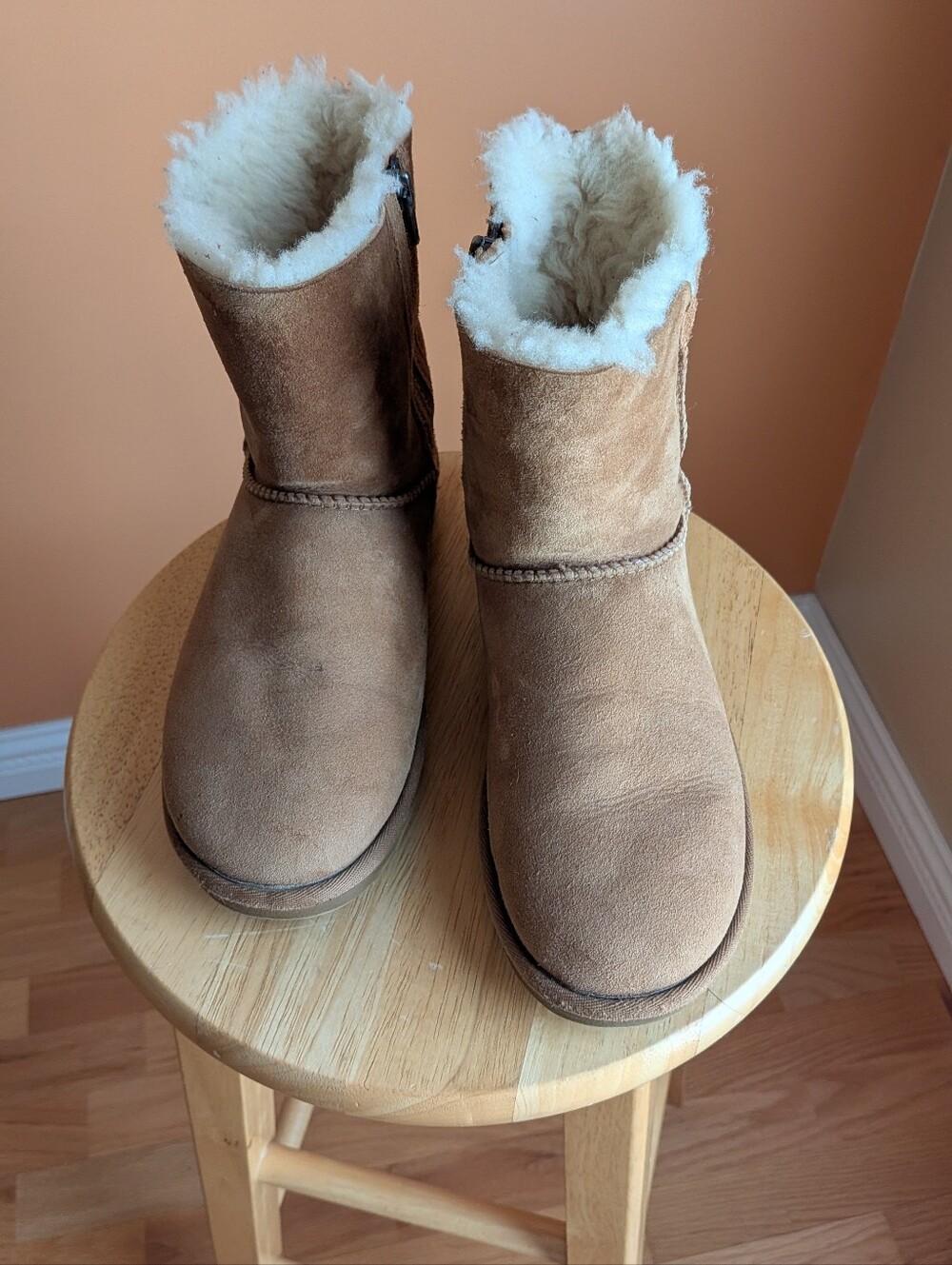 Unbranded Womens W6 Winter Boots Suede Leather Wool Blend Lining Zip